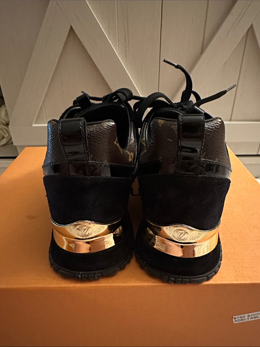 Louis Vuitton Black & Brown Monogram Runner Sneakers - Picture 3 of 5